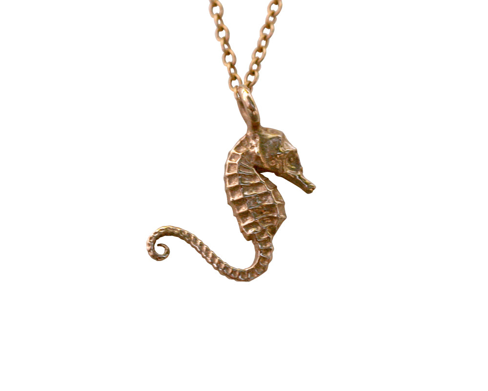Mike Taylor Handmade Solid 9ct Yellow Gold Seahorse Pendant and Chain |  Taylor & Co
